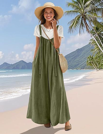 Pantalon à bretelles décontracté