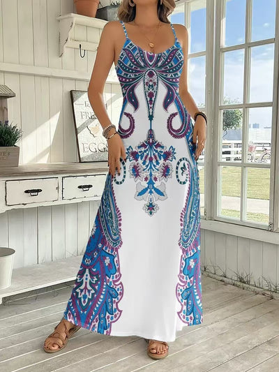 Printed V-Neck Jumpsuit