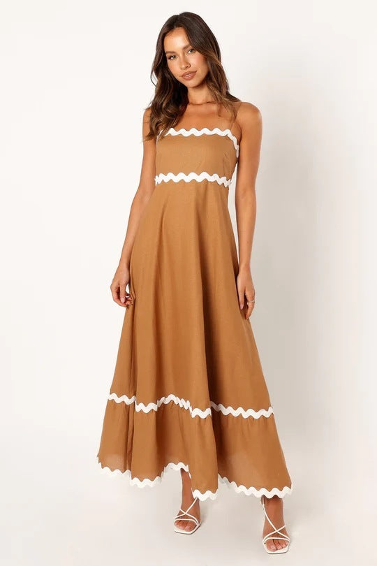 Solid Color Beach Maxi Dress