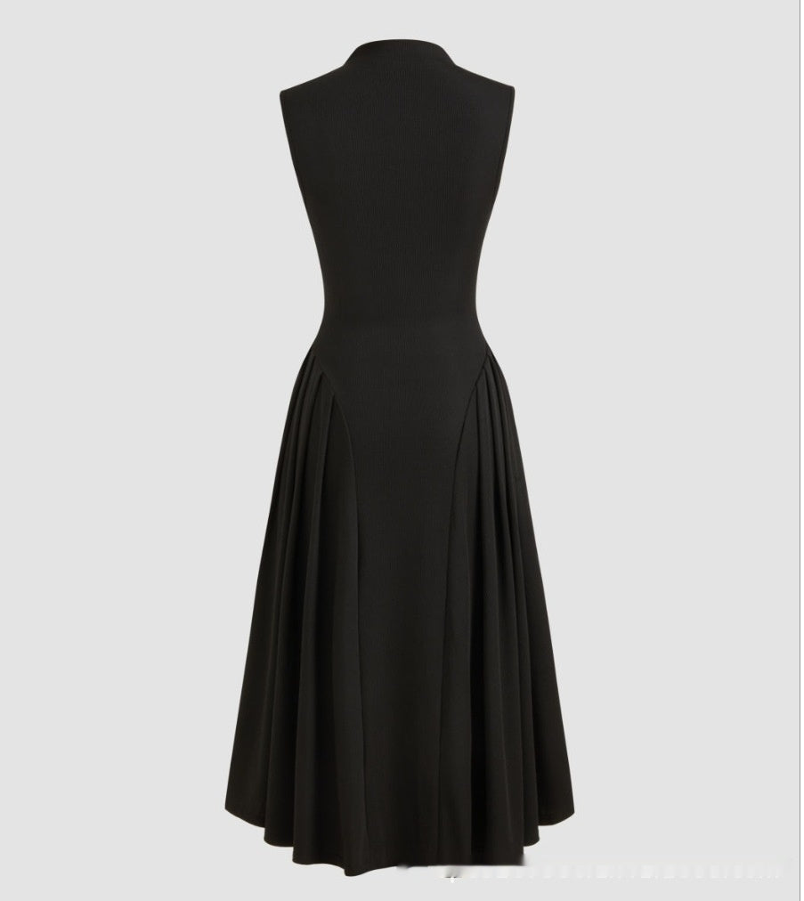 Robe unie à col haut