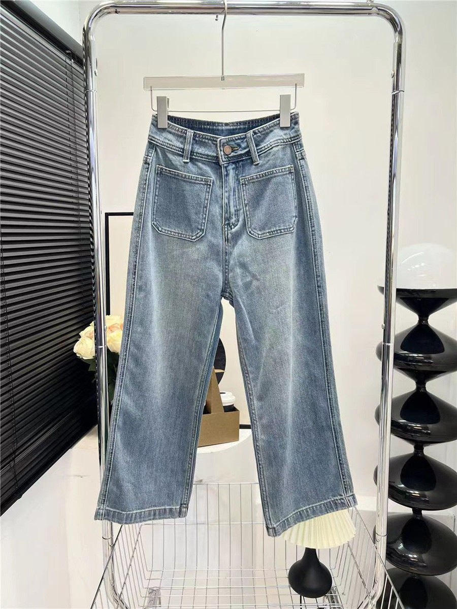 Women's Light Blue Wide-Leg Jeans - Shé Hauté