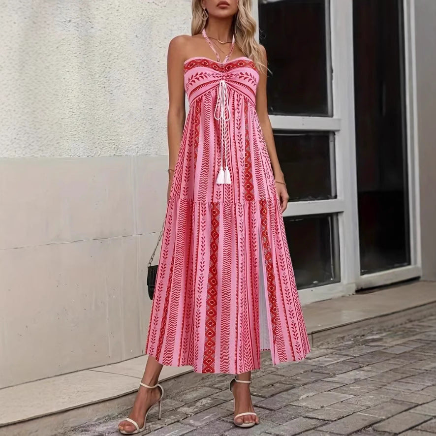 Lace-Up Tube Dress