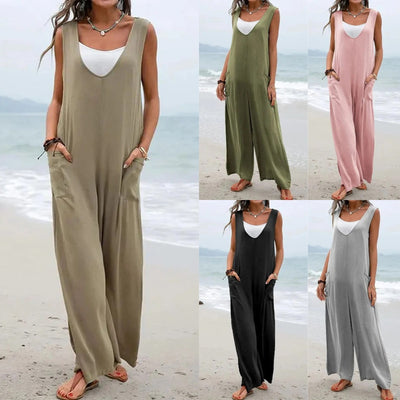 Pure Color Wide Leg Suit