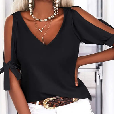 Women's Cold Shoulder Tie Tops