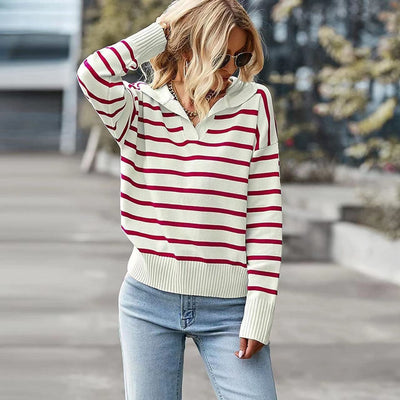 Casual Lapel Sweater – Women