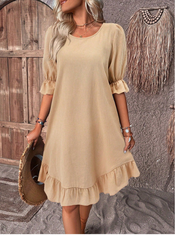 Solid Color Loose Dress