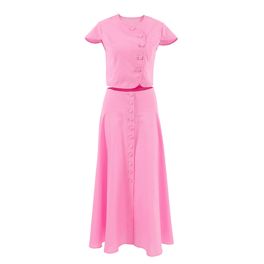 Costume en coton à col en V