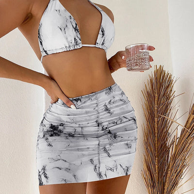 Maillot de bain trois pièces fendu