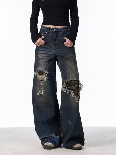 Denim camouflage déchiré