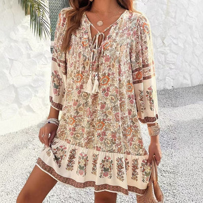 V-Neck Floral Dress - Shé Hauté