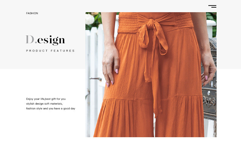 Pantalon à taille froncée