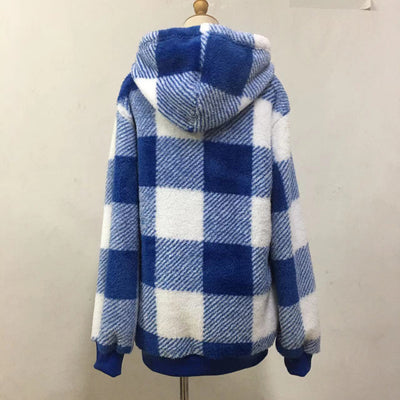Women's Plaid Hooded Sweatshirt