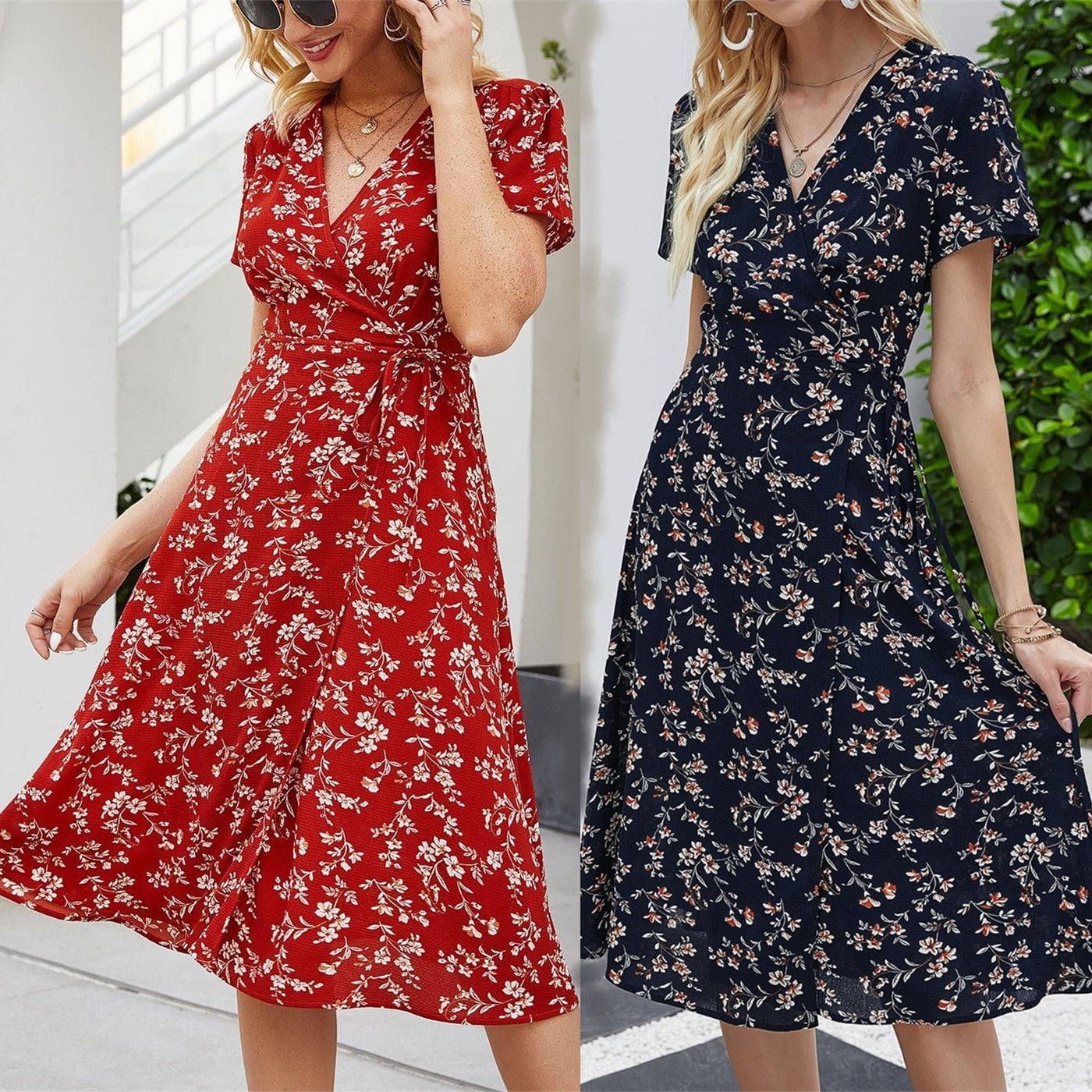 Robe fleurie rétro