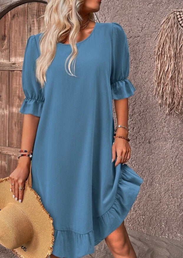 Solid Color Loose Dress