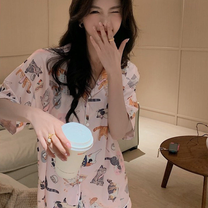 Pyjama à imprimé chat
