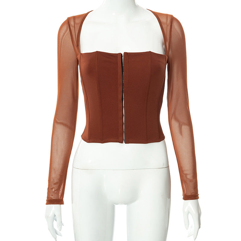 Mesh Long Sleeve Cardigan