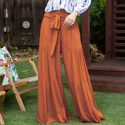 Pantalon à taille froncée