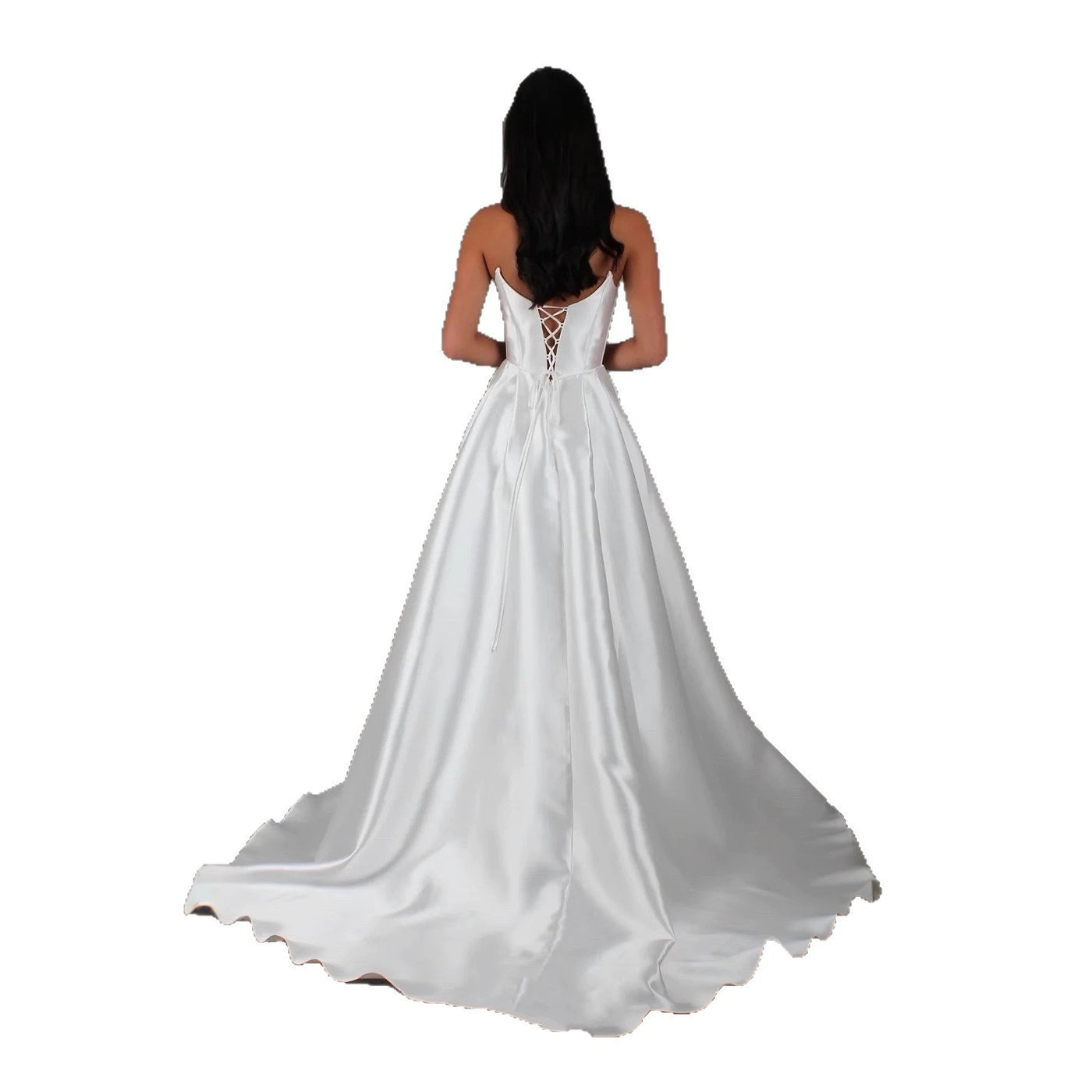 White Satin Bandage Gown - Shé Hauté