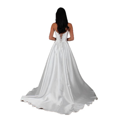 White Satin Bandage Gown - Shé Hauté