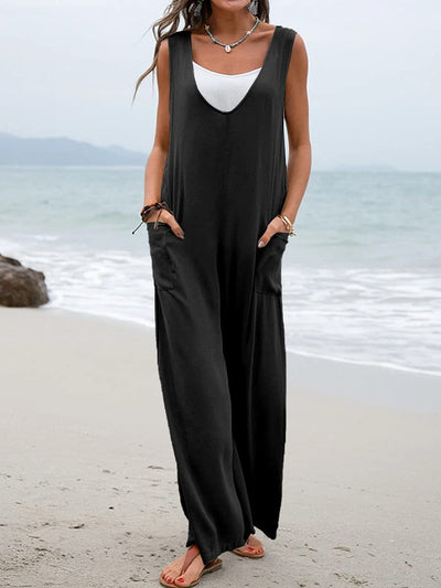 Pure Color Wide Leg Suit