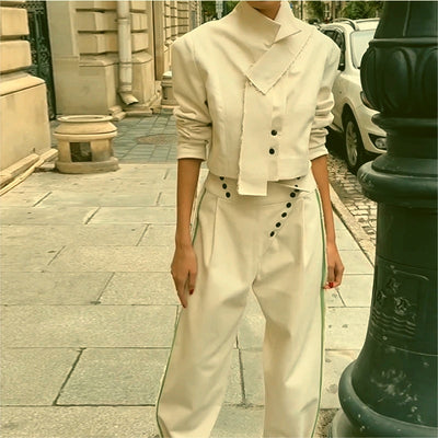 Lapel Short Suit Set