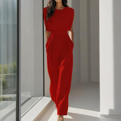 Solid Color Casual Jumpsuit