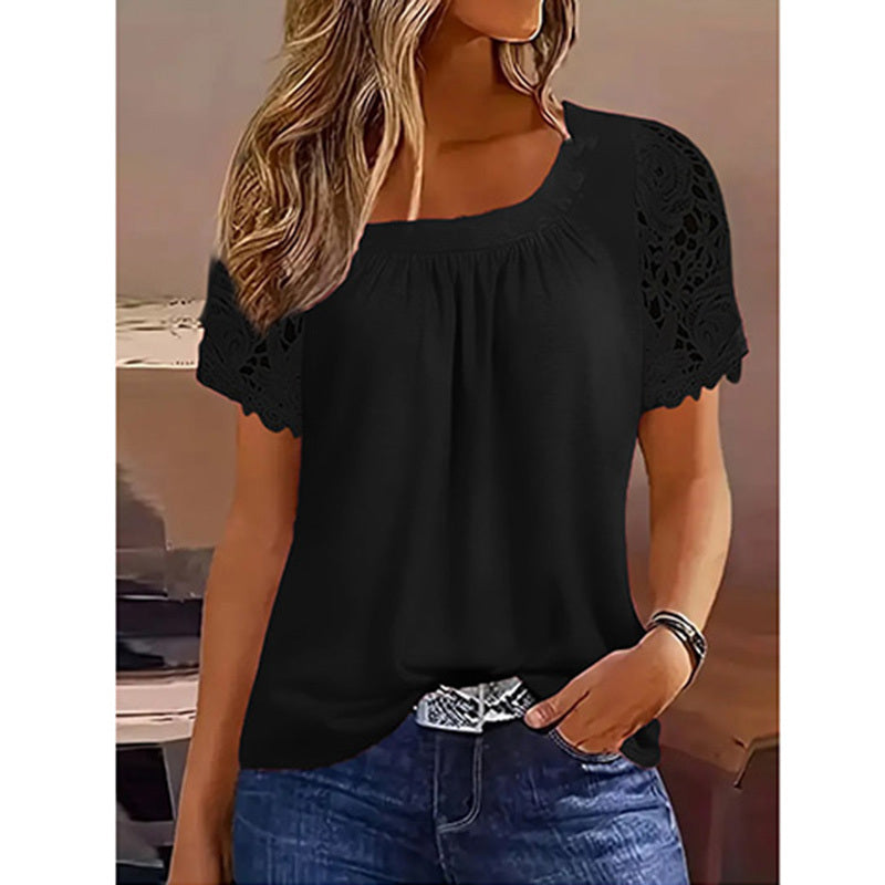 Short Sleeve Lace Top – Women