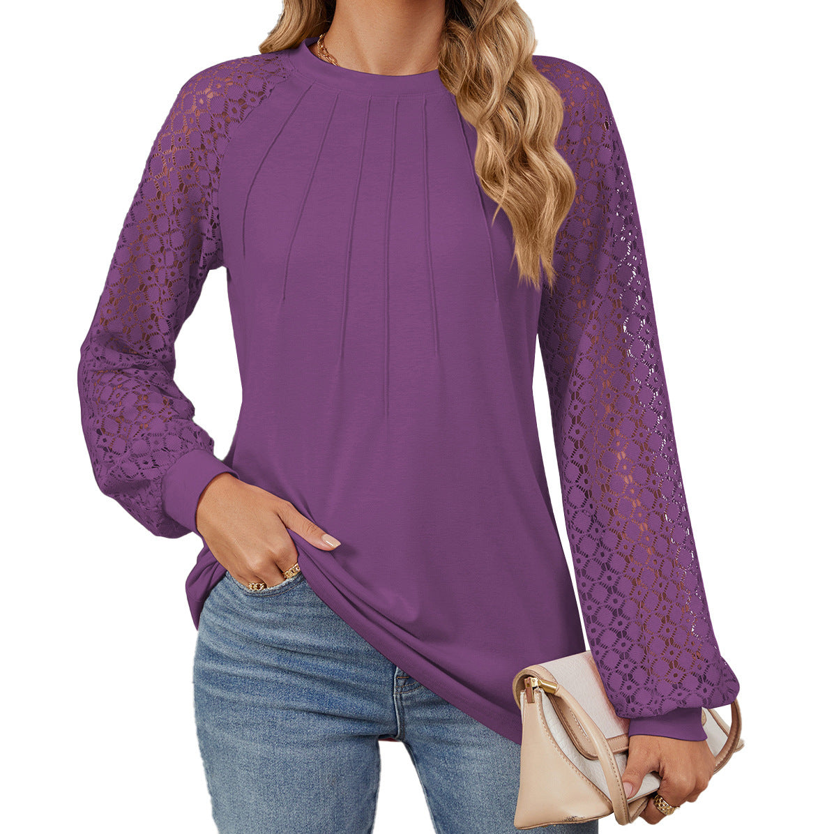 Round Neck Lace T-Shirt