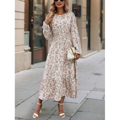 Robe à volants imprimée