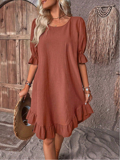 Solid Color Loose Dress