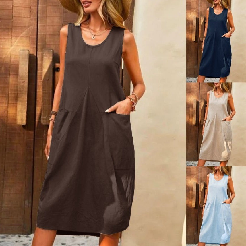 Robe décontractée de couleur unie