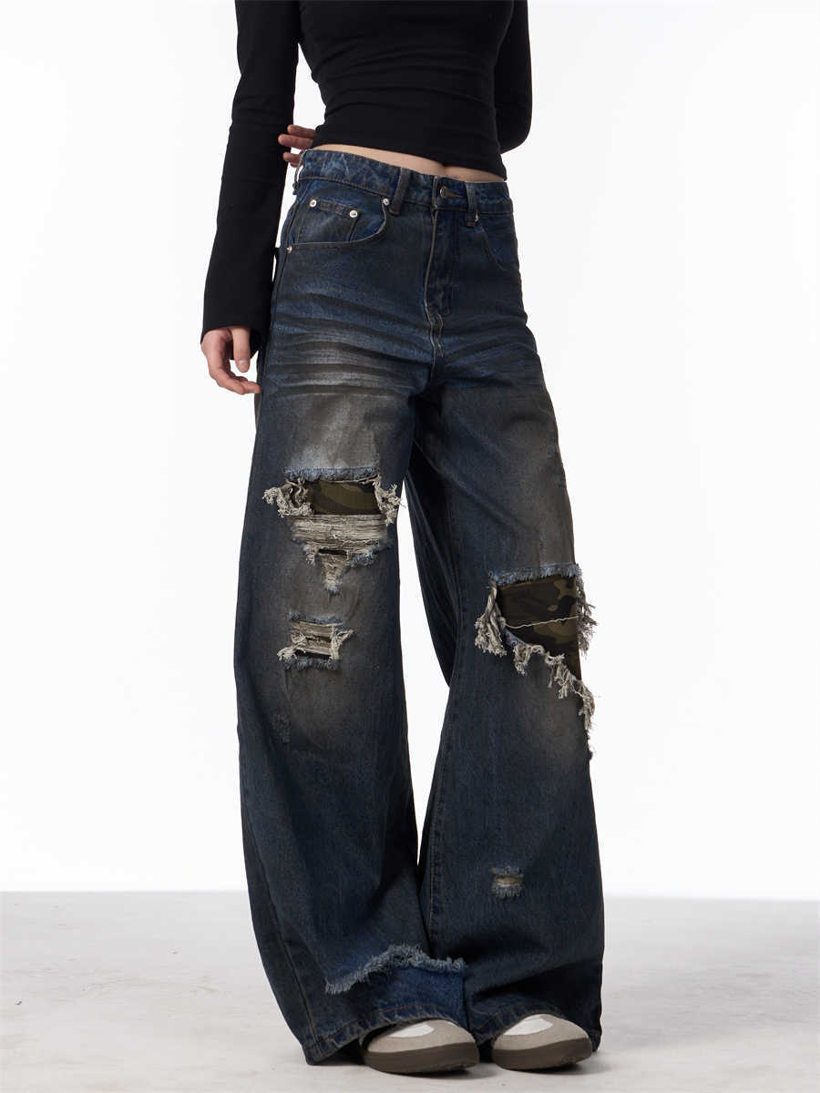 Denim camouflage déchiré
