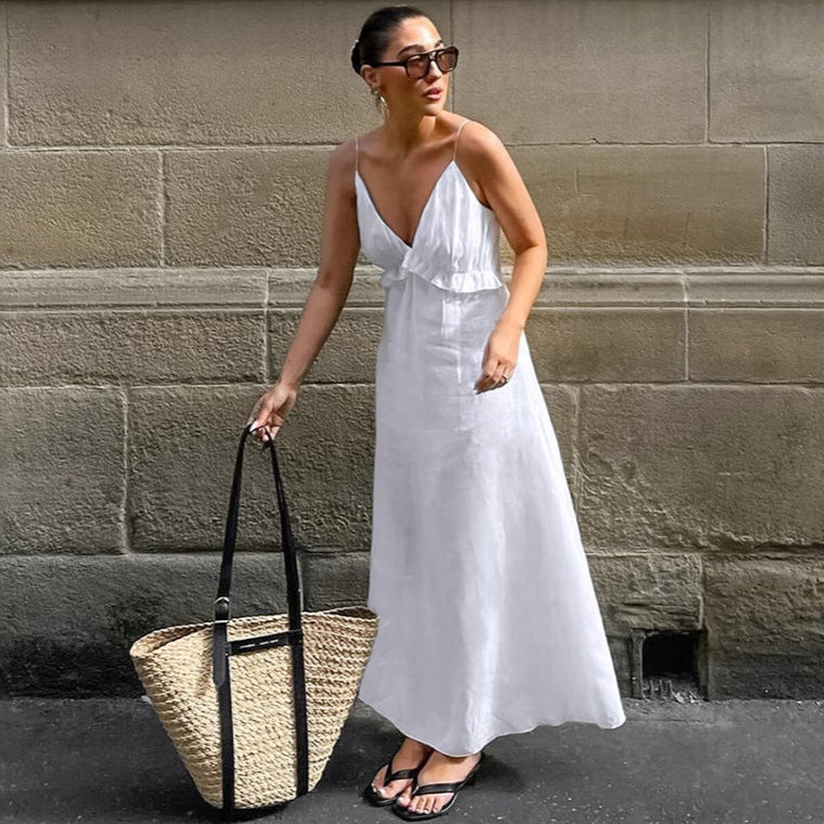 White Flounce Dress