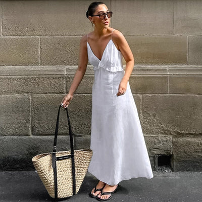 White Flounce Dress