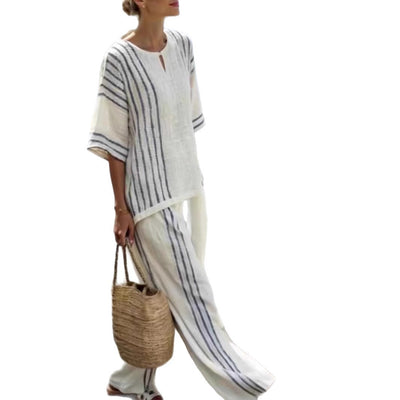Linen Top Pants Set