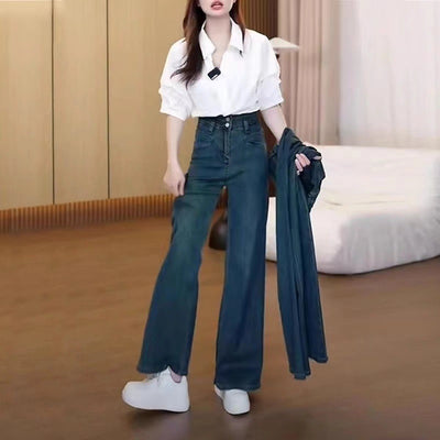Slim Fit Wide-Leg Straight Jeans – Women - Shé Hauté