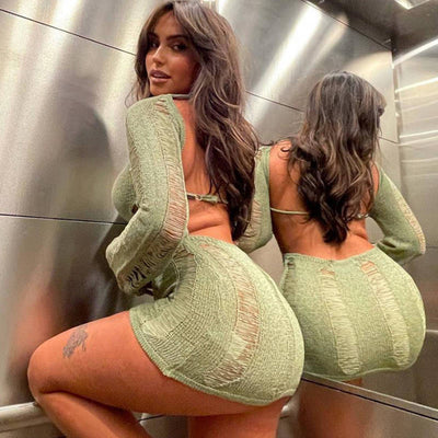Y2K Backless Mini Dress
