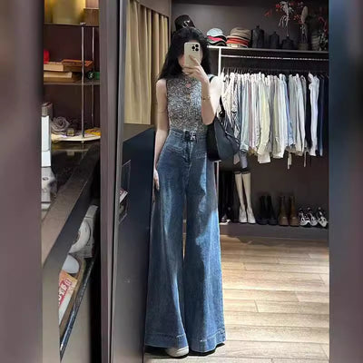 Floor-Length Blue Jeans - Shé Hauté