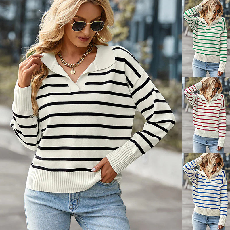 Casual Lapel Sweater – Women