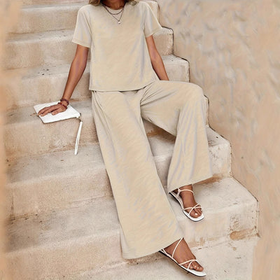 Solid Top Pants Set