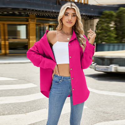 Chemise à revers unie pour femme