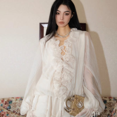 Lace Lantern Sleeve Set