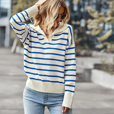 Casual Lapel Sweater – Women