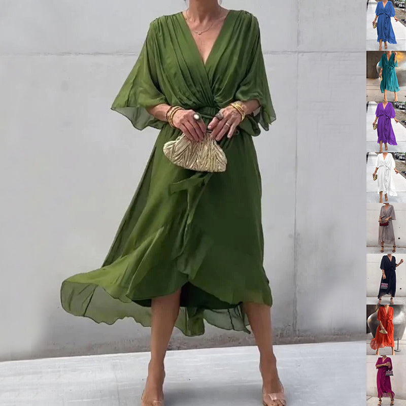 Robe d'été irrégulière nouée