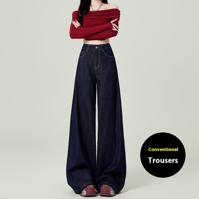 Retro Deep Blue Wide Leg Jeans - Shé Hauté