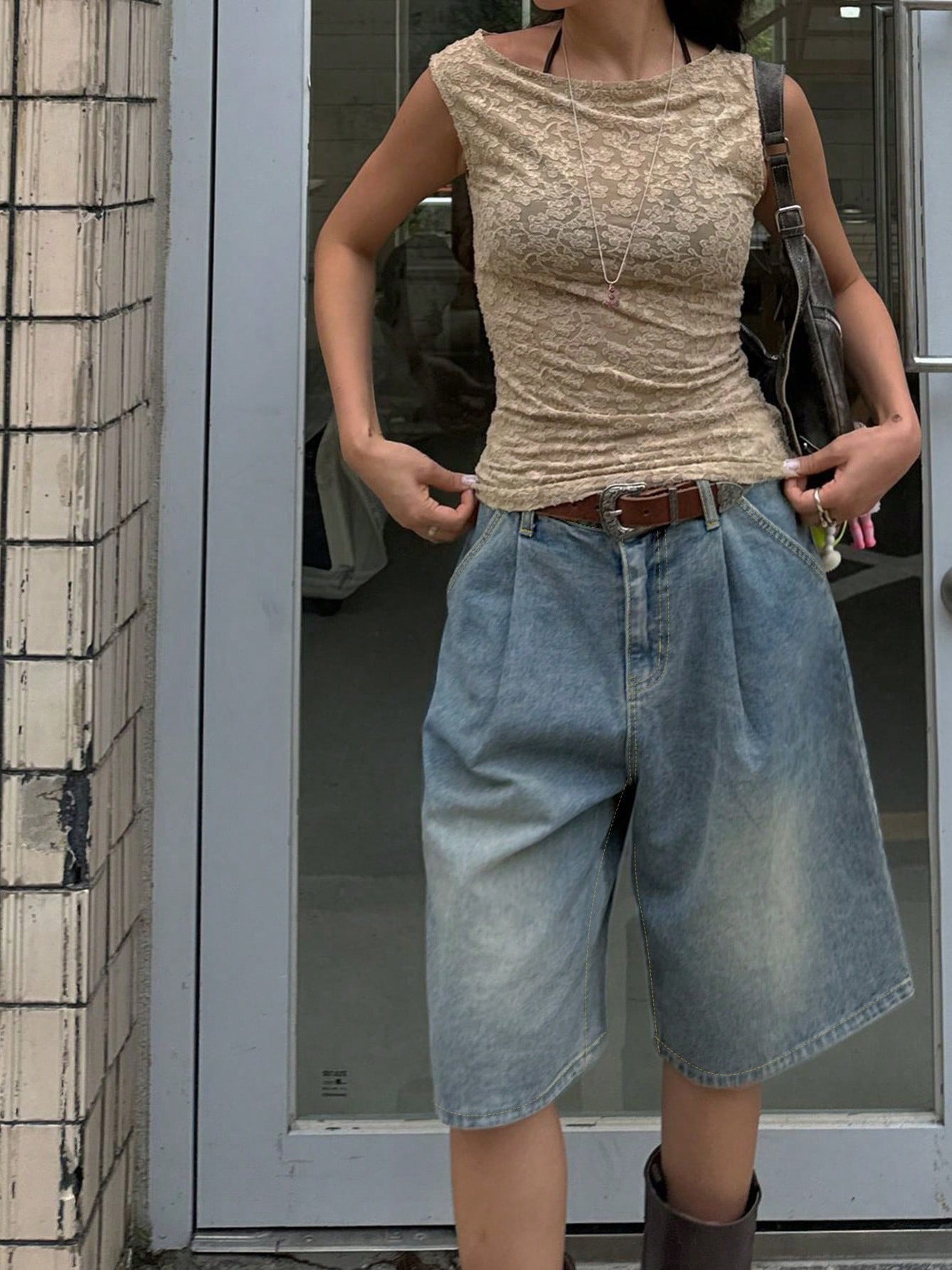 Wide-Leg Straight Denim Shorts – Women - Shé Hauté