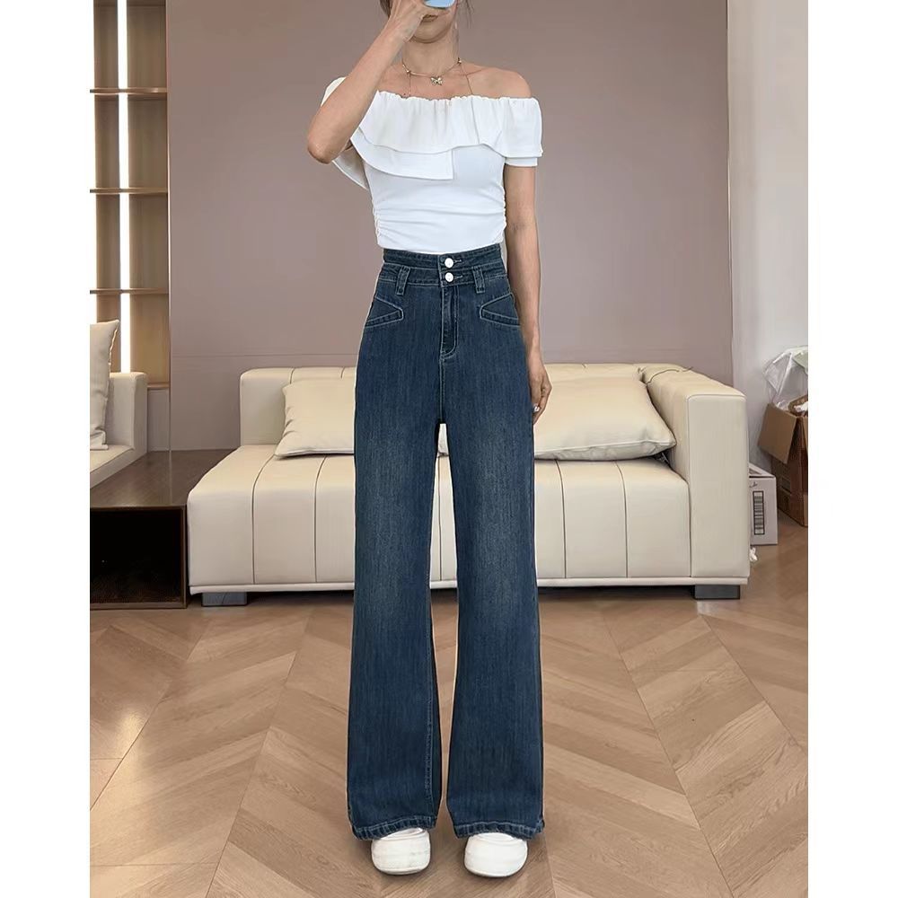 Slim Fit Wide-Leg Straight Jeans – Women - Shé Hauté