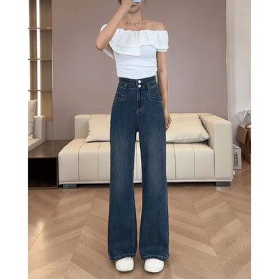 Slim Fit Wide-Leg Straight Jeans – Women - Shé Hauté