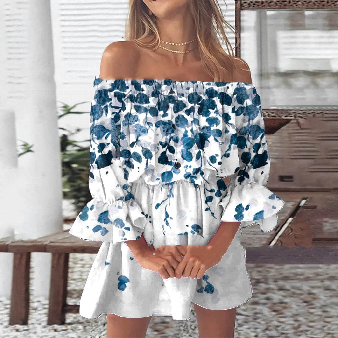 Robe imprimée plissée 