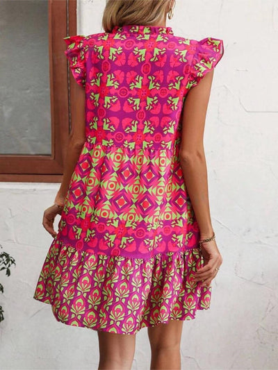 Printed V-Neck Dress